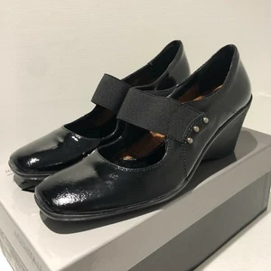BNIB Russell & Bromley Aquatalia patent leather wedge shoes 39 6 NEW Play-Dry - Picture 1 of 10