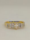 1.50Ct Simulated Marquise and Diamond Wedding Ring 14K Yellow Gold Plated