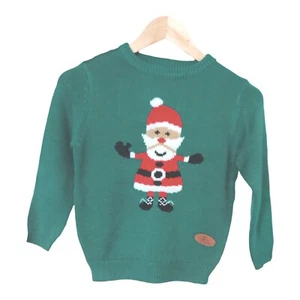 Kids Crazy Granny Green Quality Christmas Santa Jumper/Sweater 34"Chest BNWT - Picture 1 of 1