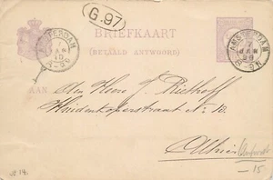 E0017 Netherlands 1890 Postal Stationery Card Amsterdam - Picture 1 of 2
