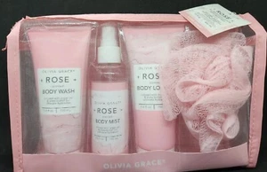 Olivia Grace Rose 5 pc Bath Collection with Travel Mesh Bag NWT - Picture 1 of 1