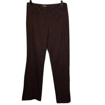 LEIFSDOTTIR Pantalones 6 Anthropologie Marola Pantalón Pierna Ancha Negro Marrón Hoja Pequeño Foto 1 de 4