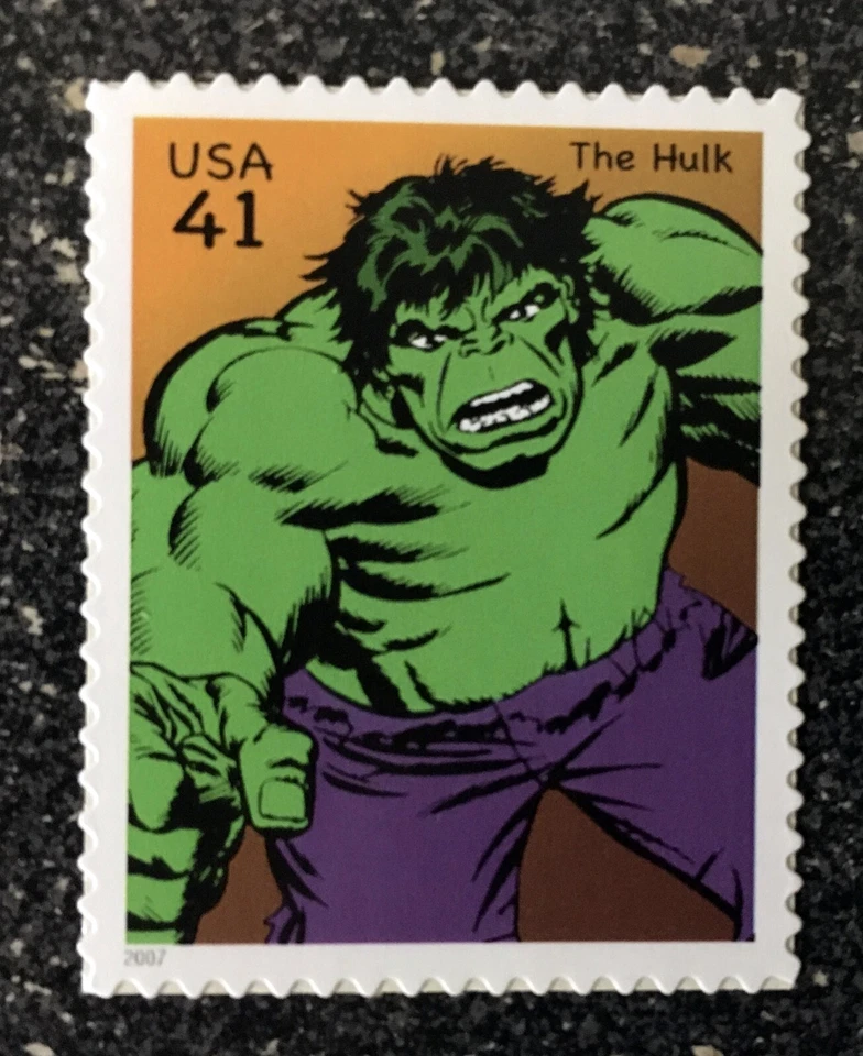 2007USA #4159b 41c Super Heroes Marvel Comics - The Hulk Single Stamp  Mint - Image 1 of 1