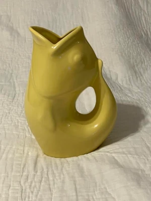 Original Gurgle Pot- Sunflower 9.5" 42 Ounce Stoneware Gurgling Fish Pitcher New - Image 1 of 3