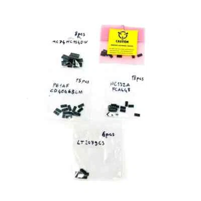 57 pcs Assorted Integrated Circuits, MC74HC154DW, CD4046BCM, HC132A, LT2079CS - Image 1 of 4