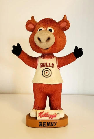 Vintage Chicago Bulls Mascot Bobblehead Benny the Bull NBA Kellogg's Cover