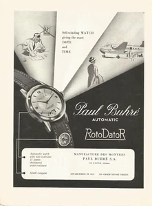 Anuncio impreso original 1957 PAUL BUHRE ROTODATOR reloj suizo suizo ARTE MEDIADOS DE SIGLO - Imagen 1 de 1