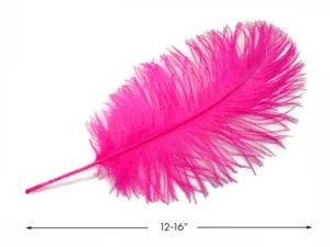 10 Pieces - 12-16" Hot Pink Ostrich Tail Feathers Centerpiece Halloween Costume - Picture 1 of 7