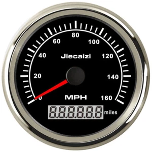 85mm Black GPS Speedometer Odometer Gauge 0-160MPH ODO For Motorcycle Car Marine - Bild 1 von 8