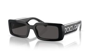 Dolce & Gabbana DG 6187 501/87 Black White Grey Lens Print Sunglasses AUTHENTIC
