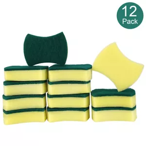 12 pcs Cleaning Sponges Dish Scrubber Soft Heavy Duty Kitchen Sponges - Picture 1 of 9