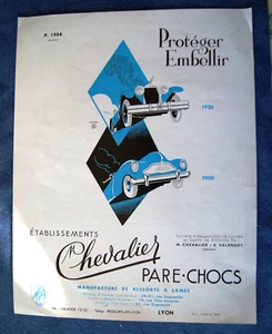 CHEVALIER Lyon / PARE CHOCS / Brochure 1954 / GEO GAUMET - Picture 1 of 1