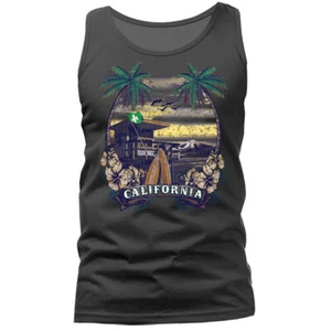 Golden State California Republic Guard Hut Palm Tree Cali Life Style Tank Top - Picture 1 of 11
