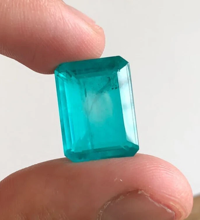 14X10 MM Paraiba Turmalin, Augenrein Paraiba Turmalin Doublet Edelstein - Bild 1 von 4