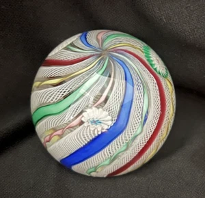 Pisapapeles Millefiori italiano de Murano vintage con pegatina original - Imagen 1 de 6