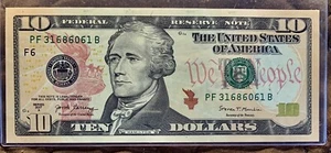 NEW UNCIRCULATED $10 TEN DOLLAR BILL - BEAUTIFUL, CRISP - SERIES 2017A -ONE NOTE - Picture 1 of 2
