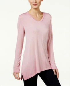 Style & Co. V-Neck Bridge Hem Top~~Large~~L~~Pale Raspberry~~NWT - Picture 1 of 2