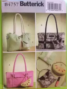 Butterick Sewing Pattern 4757 Ladies / Misses Handbags Six Sizes UC Accessories - Picture 1 of 3