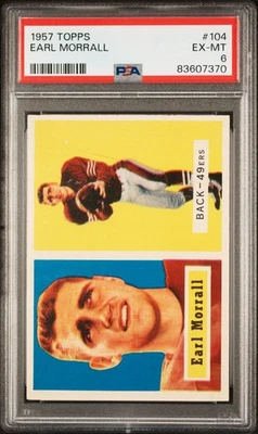 1957 TOPPS #104 EARL MORRALL PSA 6 RC 49ERS STEELERS LIONS GIANTS COLTS DOLPHINS - Image 1 of 4