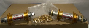 Bullseye Gold 36 Hole Front & Rear Hubs 1st Gen Old School BMX Vintage 1980s - Picture 1 of 12