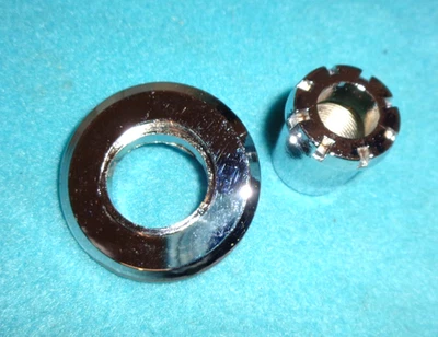 1966-67 Mopar Dodge o Plymouth cuerpo B guardabarros antena bisel con tuerca de bloqueo cromada Foto 1 de 4