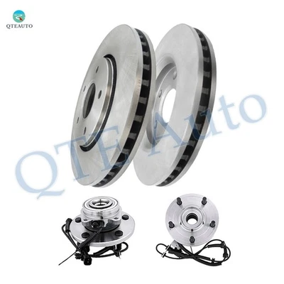 Set Front 302mm Brake Rotors-Wheel Hub Bearing For 2008-2010 Dodge Grand Caravan - Image 1 of 4