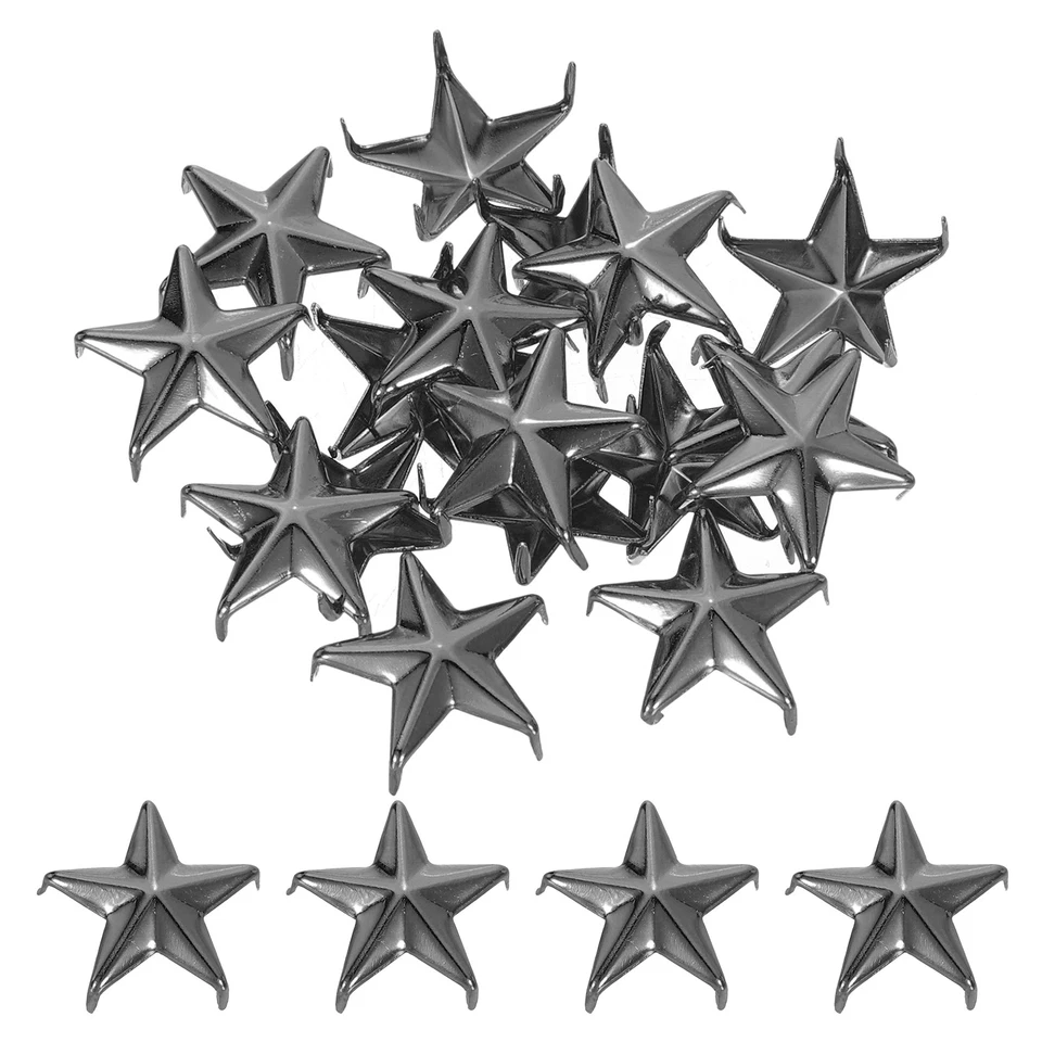 50 piezas remaches Star Studs, 15 mm metal 5 garras cabeza de clavo punk remache perno, gris oscuro Foto 1 de 4