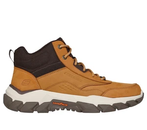 Skechers Relaxed Fit Santoro Stivaletto Uomo Marrone Suola Goodyear Memory Foam - Picture 1 of 5