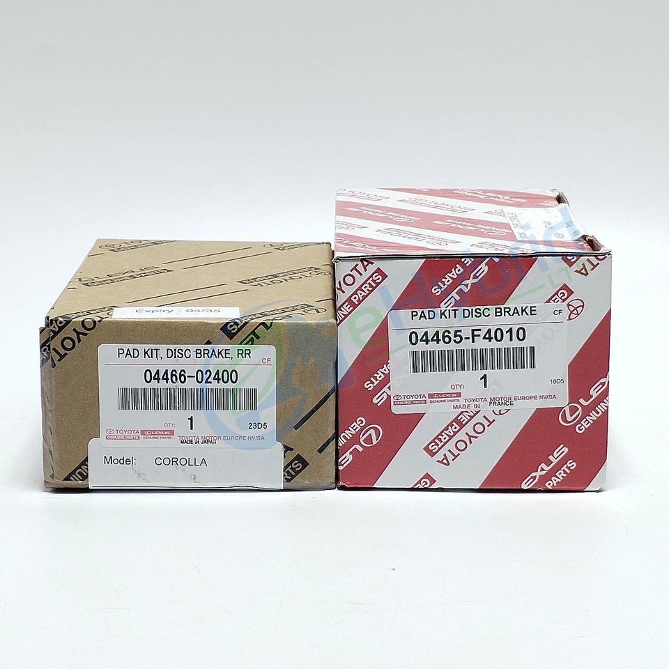 Genuine Toyota Corolla Hybrid Front & Rear Brake Pads 04465-F4010 & 04466-02400 - Image 1 of 1