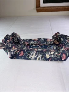 Vintage Longaberger Basket Fabric Liner Blue Floral Lg Rectangle 17”x 11”x 5” - Picture 1 of 13