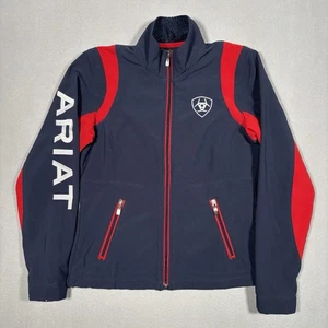 Ariat Team blau rot weiß Damen Small Full Zip Microfleece Softshell Jacke - Bild 1 von 10