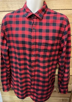 Flannel Shirt, Men’s, 100% Cotton, Red & Black Check, 42 In Chest  - Image 1 of 4