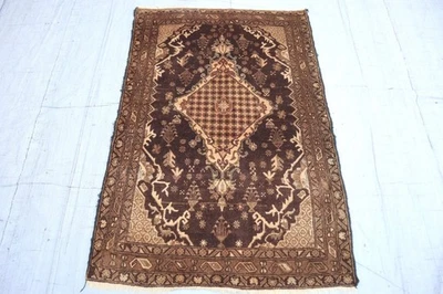 Alfombra antigua caucásica descolorida afgana de 2'10x4'3 pies 3x4 gris beige alfombra hecha a mano Foto 1 de 4