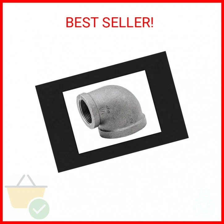 Anvil 8700124459, Malleable Iron Pipe Fitting, 90 Degree Elbow, 3/8" x 1/4" NPT  - Image 1 of 1