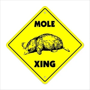 Mole Crossing Sign Zone Xing | Indoor/Outdoor | 20" Tall Blindness pet cage G... - Picture 1 of 5