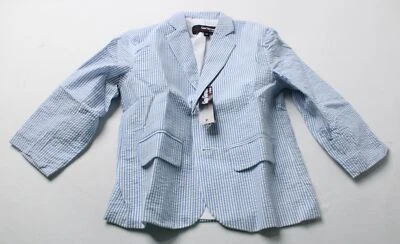 Gino Giovanni Toddler Boy's Seersucker 2 Button Suit Set EJ3 Blue Size 4T NWT - Image 1 of 4