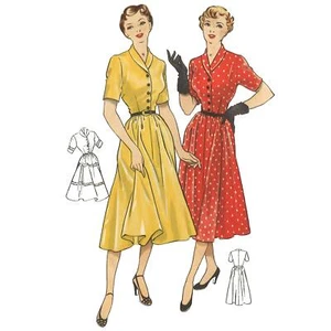 Bonito vestido de té con patrón de los años 1940/50 ""Fácil de coser"" - varias tallas - Imagen 1 de 2