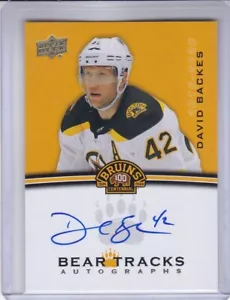 DAVID BACKES 2023-24 UPPER DECK BRUINS CENTENNIAL BEAR TRACKS AUTOGRAMM - Bild 1 von 2