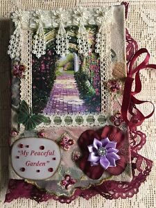 My Peaceful Garden softback junk journal hwndmade by Louise McGuire 