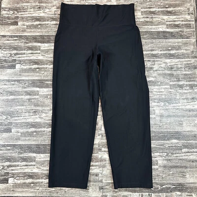 Calça Eileen Fisher Feminina Tamanho G Preta Perna Reta Puxar Cintura Larga - Imagem 1 de 4