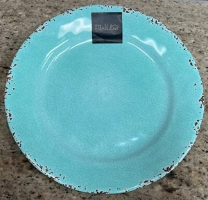 Il Mulino Aqua Green Crackle Rustic MELAMINE Side Plates Set Of 4 - Picture 1 of 1
