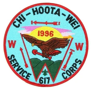 1996 Service Corps Chi-Hoota-Wei Lodge 617 Patch Buckskin Council West Virginia - Picture 1 of 2