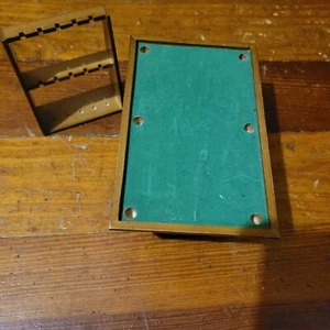 Dollhouse Miniature Wood Pool Table with Cue Rack in Walnut  - Picture 1 of 4