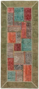 Patchwork Handgeknüpfter Perserteppich 203x85 cm-Orient,Carpet,Rug,Vintage - Picture 1 of 12