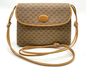 Auth Gucci Micro GG PVC Leather Beige 49.007 Shoulder Crossbody Bag NS050046 - Picture 1 of 18