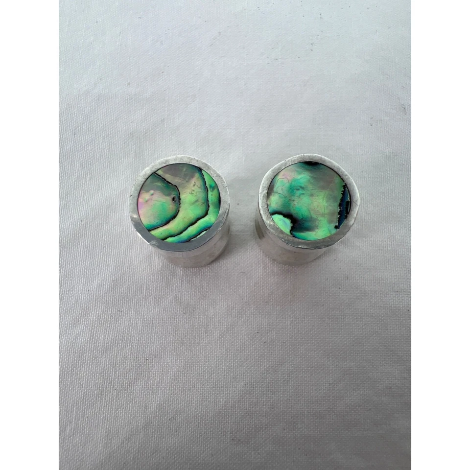 Sterling Silver Solid Abalone Handmade Plugs Gauges 00g Natural Shell Pearl Paua - Image 1 of 4