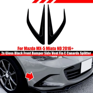 Gloss Black Front Side Vent Fin C Canards Splitter For Mazda MX-5 Miata ND 2016+ - Bild 1 von 7