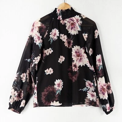 Blusa Top Yumi Kim Lexington Ave Para Mujer Talla Pequeña Negra Lila Baile Floral NUEVA Foto 1 de 4
