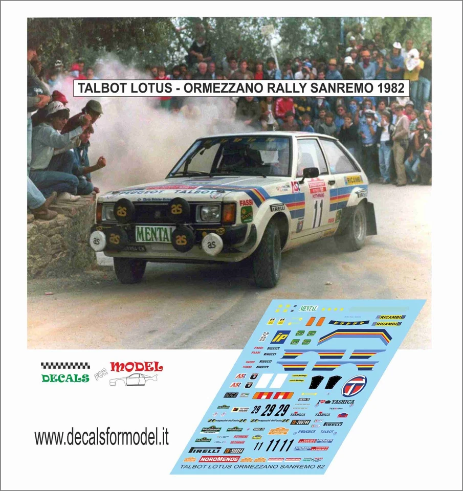 DECALS 1:43 TALBOT LOTUS ORMEZZANO RALLY SANREMO 1982 - Immagine 1 di 1