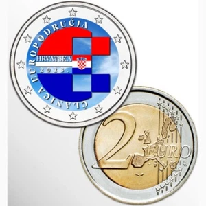 2€ EURO COLORATO CROAZIA 2023 - EURO - SUBITO DISPONIBILE!!!! - Foto 1 di 1